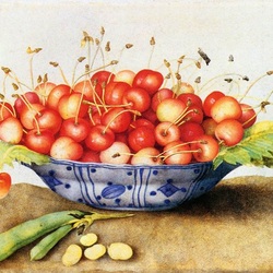 Jigsaw puzzle: Dish with cherries