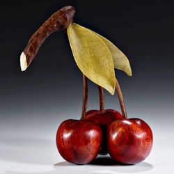 Jigsaw puzzle: Cherries. Amazing wood and alabaster sculptures