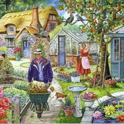 Jigsaw puzzle: Garden work