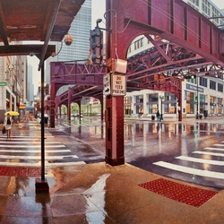 Jigsaw puzzle: Chicago in the rain