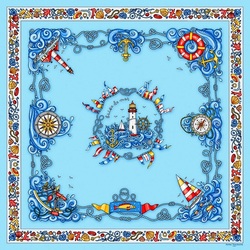 Jigsaw puzzle: Nautical. Silk scarf