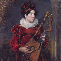 Jigsaw puzzle: Kitty Stevens, later Countess of Essex, playing the lute