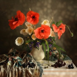 Jigsaw puzzle: Bouquet with poppies
