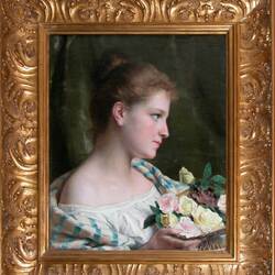 Jigsaw puzzle: Girl with a basket of roses