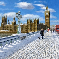 Jigsaw puzzle: Palace of Westminster in winter