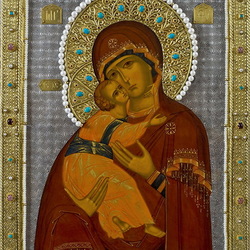 Jigsaw puzzle: Icon of Vladimir Mother of God