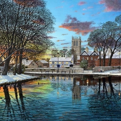 Jigsaw puzzle: Winter Evening, Tickhill in Yorkshire
