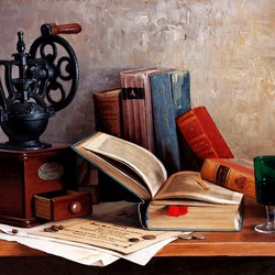 Jigsaw puzzle: Still life with books