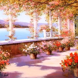 Jigsaw puzzle: Flowers on the terrace