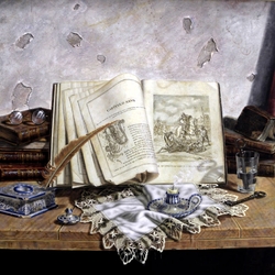 Jigsaw puzzle: Still life with books