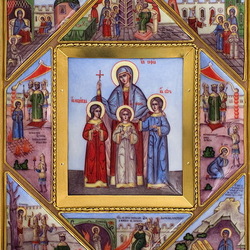 Jigsaw puzzle: Icon of the Holy Martyrs Faith, Hope, Love and Sophia
