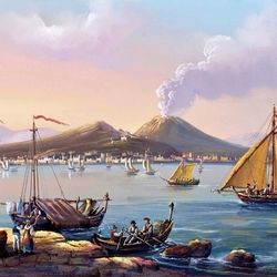 Jigsaw puzzle: View of Naples and Vesuvius