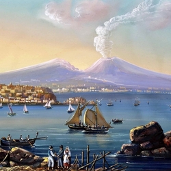 Jigsaw puzzle: Against the background of Vesuvius