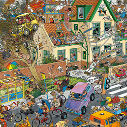 Jigsaw puzzle: Hurricane on a city street