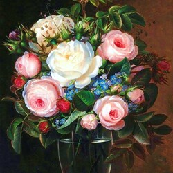 Jigsaw puzzle: Roses and forget-me-nots