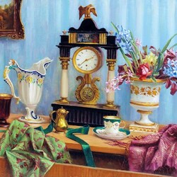 Jigsaw puzzle: Still life with clock