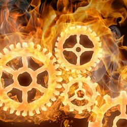 Jigsaw puzzle: Burning gears