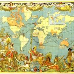 Jigsaw puzzle: Old map of the world. Possessions of England