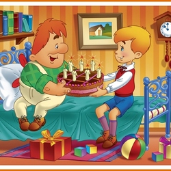 Jigsaw puzzle: Better eight cakes and one candle!