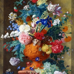 Jigsaw puzzle: Flowers in a terracotta vase