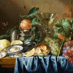 Jigsaw puzzle: Still life with oysters and grapes