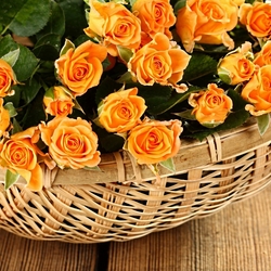 Jigsaw puzzle: Bouquet of roses in a basket