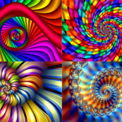 Jigsaw puzzle: Collage of spirals
