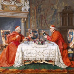 Jigsaw puzzle: Two cardinals at lunch