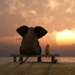 Jigsaw puzzle: What the Elephant and the Pug are thinking