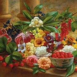 Jigsaw puzzle: Bouquet of flowers and berries