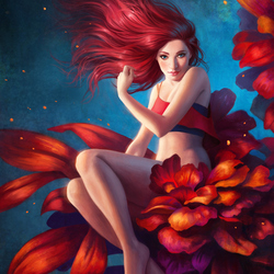Jigsaw puzzle: Red flower