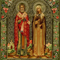Jigsaw puzzle: Icon of Saint Cyprian and Ustinya