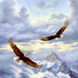 Jigsaw puzzle: Eagles in flight