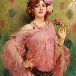 Jigsaw puzzle: Woman in pink