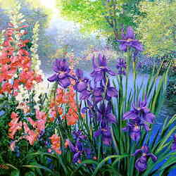 Jigsaw puzzle: Irises by the water
