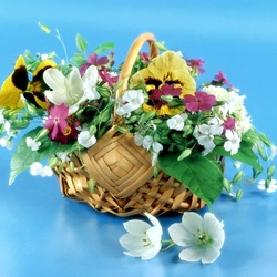 Jigsaw puzzle: Small basket of flowers