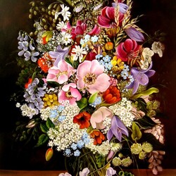 Jigsaw puzzle: Bouquet of flowers. Imitation