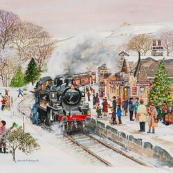 Jigsaw puzzle: In winter at the station