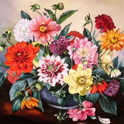 Jigsaw puzzle: Dahlia bouquet