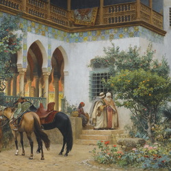 Jigsaw puzzle: Courtyard in North Africa