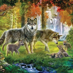 Jigsaw puzzle: Forest wolves
