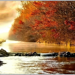 Jigsaw puzzle: Autumn over the river