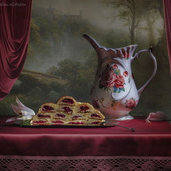Jigsaw puzzle: Still life with a jug and pastries