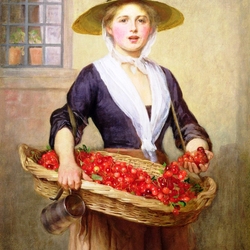 Jigsaw puzzle: Cherry seller