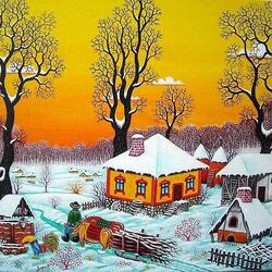 Jigsaw puzzle: Winter in the village