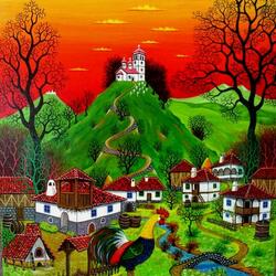 Jigsaw puzzle: Morning in the village