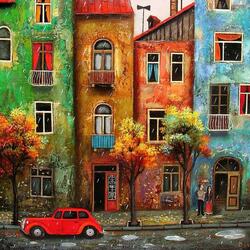 Jigsaw puzzle: Autumn in the old town