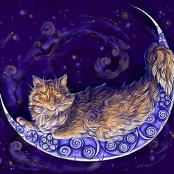 Jigsaw puzzle: Lunar cat