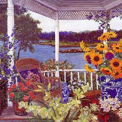 Jigsaw puzzle: Veranda in flowers