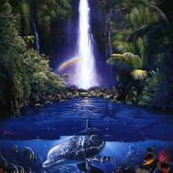 Jigsaw puzzle: By the waterfall